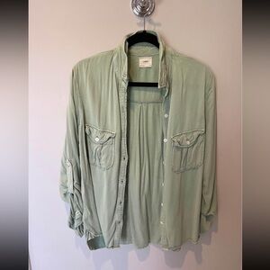 Harper Light Green Casual Button Down Shirt